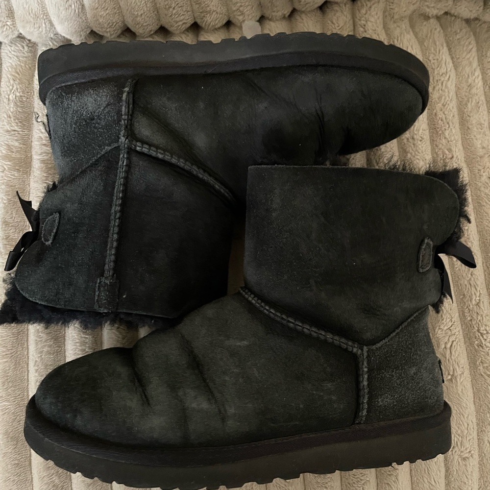 UGG Black Mini Bailey Bow Boots